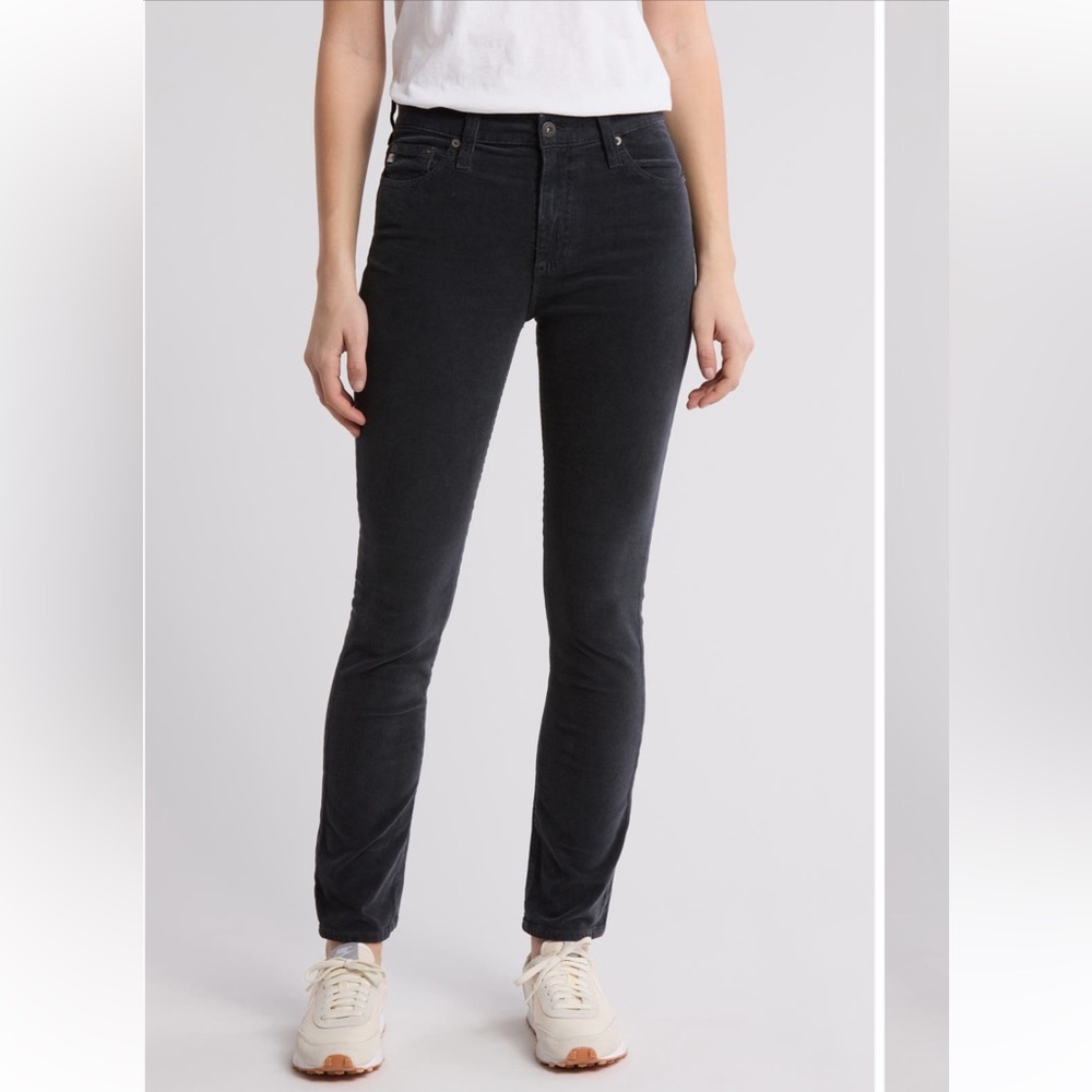 AG Mari High Waist Slim Ankle Straight Leg Corduroy Pants